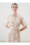 Lcw Grace Beige Floral Linen Blended Women's Shirt Dress - 2