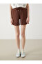 Xside Brown Women's Shorts with Elastic Waist - 2
