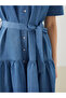 Indigo Mini Jean Dress with Detachable Collar and Belt - 6