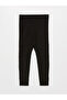 Black Elastic Waist Soft Textured Girls' Knitwear Tights - 2