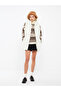 Beige Women's Hooded Plain Puffer Vest - 3