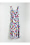 Mixed Square Neck Floral Poplin Dress - 5