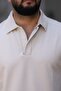 Men's Polo Neck T-Shirt, Relaxed Fit, Snap Detail, Bottom Top Suit - 2