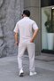 Men's Polo Neck T-Shirt, Relaxed Fit, Snap Detail, Bottom Top Suit - 4