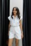 White Basic Denim Shorts - 4