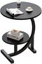 Round Side Table Coffee Couch Bedside Table End Table for Small Spaces C Shaped End Table Drink Tabl