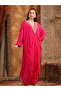 Elegant Magenta Embroidered Draped Kaftan Set - 7
