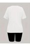 Women's Romantic Red Heart Printed T-Shirt, Scuba Diver Short Leggings (Leggings T-Shirt Set) - 2