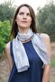 100% Pure Silk Hand Painted Scarf - Special Design 35X140Cm - Gray - 2