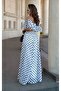 Madonna Collar Polka Dot Pattern Long Dress - 3