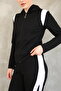 Women's Hooded Tracksuit Set Stripe Detailed Straight Leg Zippered Comfortable Fit - 8