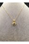 Gold Color Stone Balloon Heart Model Steel Necklace - 2