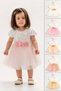 Baby Girl Girl Kid Birthday Party Wedding Dress Short Sleeve Lace Flower Tulle Tutu with Tutu Lining - 3