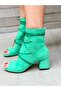 صندل صيفي بكعب 5 سم من SMILE GREEN SUEDE - 5