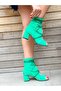 صندل صيفي بكعب 5 سم من SMILE GREEN SUEDE - 6