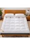 Mattress Topper Fluffy & Extra Thick Fibersheet Hotel Bed Supersoft Breathable Brushed Fabric Pad