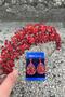 Amelia Red Bridal Henna Crown Special Occasion Accessory Women's Crown and Drop Shuttle Earrings Set - 2