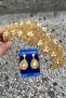 Amelia Gold Bridal Henna Crown Special Occasion Accessory Women's Crown and Drop Shuttle Earring Set - 3