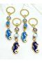 Blue Seahorse Stone Eye Metal Keychain, Metal Evil Eye Beaded Keychain Car Keychain - 4