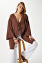 Women's Sandra 100% Cotton Muslin Lace-Up Brown Kimono