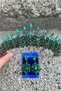 Belicia Green Bridal Henna Crown Special Occasion Accessory Women's Crown and Wide Shuttle Earring Set