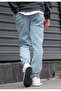 Battal Large Size Ice Blue Jeans Pants Elastic Waist and Legs Flexible Lycra Jogger - 3
