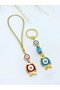 Red Fish Car Mirror Ornament, Car Charm and Blue Fish Metal Keychain Set - 2