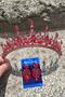 Catalina Red Bridal Henna Crown Special Occasion Accessory Women's Crown and Thin Shuttle Earrings Set