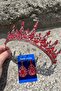 Catalina Red Bridal Henna Crown Special Occasion Accessory Women's Crown and Drop Shuttle Earrings Set - 3