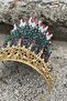 Catalina Red Bridal Henna Crown Special Occasion Accessory Women's Crown and Thin Shuttle Earrings Set - 4