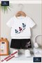 Children's “Butterfly 3Lu Sarmasik“ Special Printed Crew Neck T-Shirt - Shorts Set