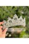 Ardea Diamond White Crystal Stone Luxury Design Engagement Bridal Tiara Metal Crown High Authentic Motif