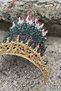 Catalina Burgundy Bridal Henna Crown Special Occasion Accessory Women's Crown and Wide Shuttle Earring Set - 4