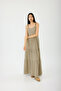 Beaded Strap Linen Dress - 5