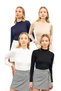 Women's White Black Cream Navy Blue 4-Piece Turtleneck Body
