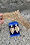 Daniela Gold Bridal Henna Crown Special Occasion Accessory Women's Crown and Thin Shuttle Earring Set - 3