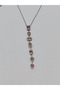 Geometric Design Pink Stone Detailed Y Necklace (55cm) - 2