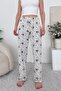 Women's Single Jersey Breathable Fabric Printed Pocketless Comfortable Home Wear Pajama Bottoms - 3