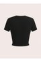 Women's Black Y2K Cowboy Time Printed Bayb Tee Crop - 3