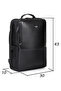 Styleable Professionalism: Genuine Leather & Fabric Laptop Backpack - 6