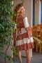 Red Color Gold Detailed Silk Skirt Blouse Set - 4