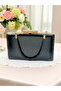 Black Color Matte Skin Leather Women's Evening Dress Bag - 4