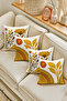 Set of 4 Double-Sided Digital Print Cushion Covers (Punch Embroidery Pattern Look) - 2