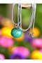 Aventurine Natural Stone Silver Chain Necklace - 2