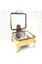 Rectangular Hydraulic Warming Dish, Stainless Steel Warming Dish with Clear Lid - 4