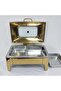 Rectangular Hydraulic Warming Dish, Stainless Steel Warming Dish with Clear Lid - 2