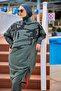 Khaki Full Covered Hijab Swimsuit with Hidden Zipper M2516 - 2