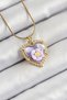 316L Steel Chain Purple Artistic Portrait Pearl Detailed Daisy Figured Heart Model Gold Color Women's Necklace