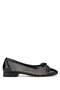 Women's Leather & Textile Black Patent Leather Ballerina Shoes