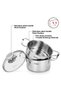 Cooking Pot 1.1L w/ Steamer Stainless Steel Stockpot with Glass Lid 14x7.0cm Dishwasher Safe - 3